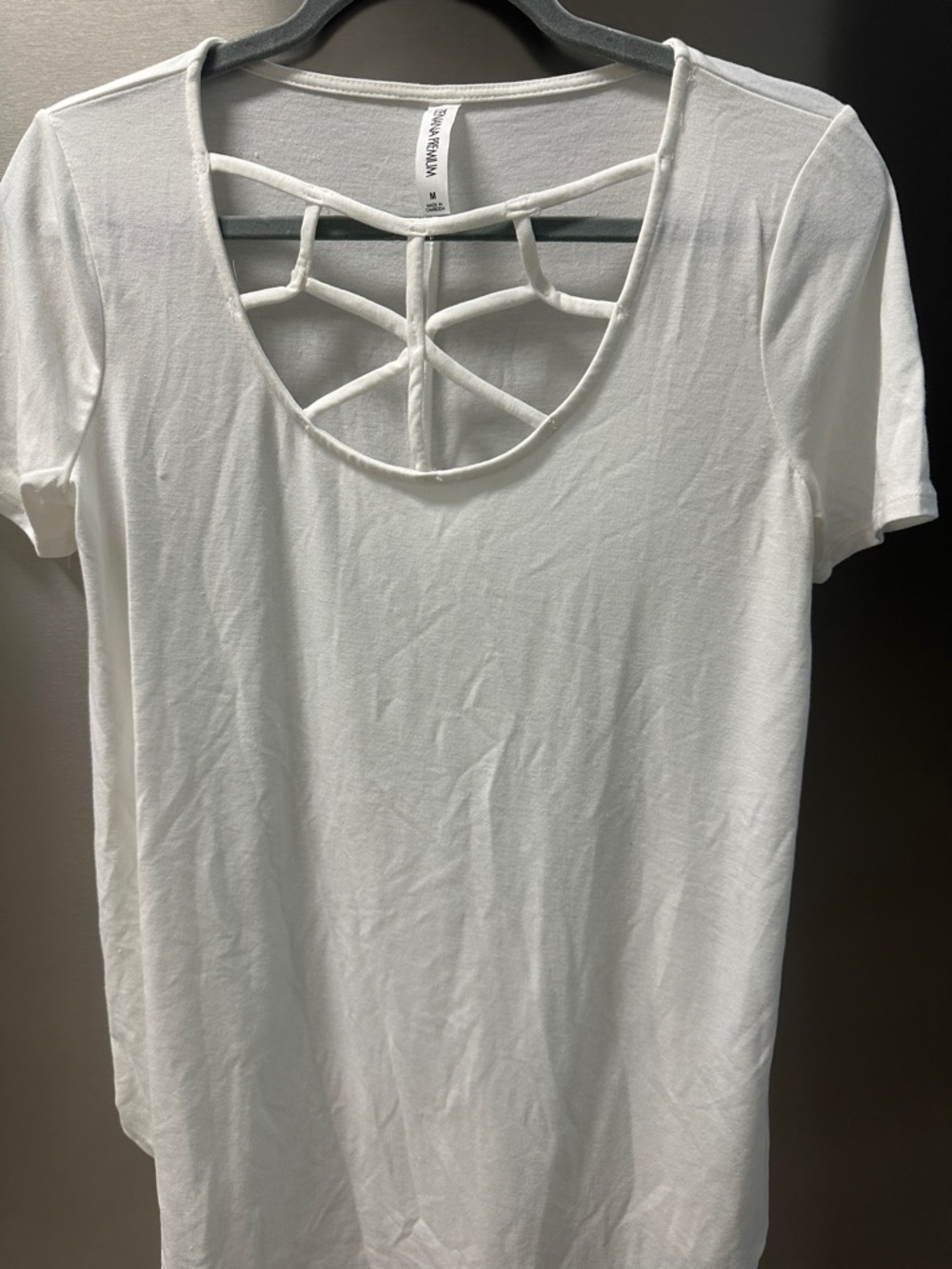 White Strappy Back Short Sleeve Tee by Banana Republic